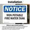 Signmission Non-Potable Fire Water Tank OSHA Notice Sign, Vinyl Decal, 7in W x 5in L, 2PK OS-2PACK-NS-D-57-L-15088 - alternate 3